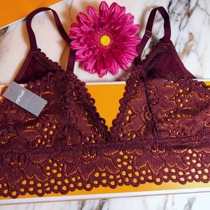 aerie Intimates & Sleepwear - ❤️Aerie Maroon Triangle Bralette NWT aerie Intimates & Sleepwear - ❤️Aerie Maroon Triangle Bralette NWT